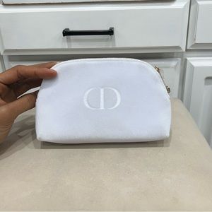 Dior Cosmetics Women’s White Velvet Cosmetic Pouch Case